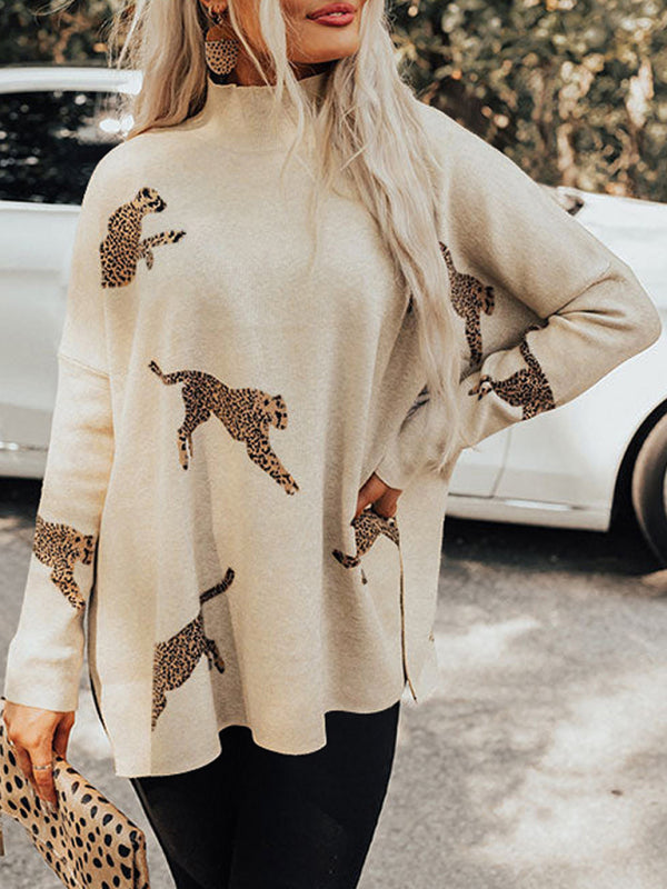 Levoire | Naaras Imprimé Léopard Bord Manteau Roulé