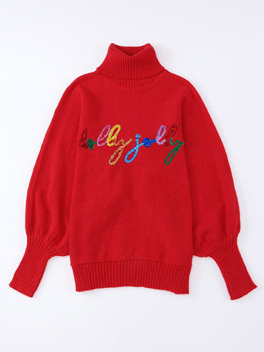 Levoire | Pour femmes haut col long à manches longues à imprimé lettres sweatshirt
