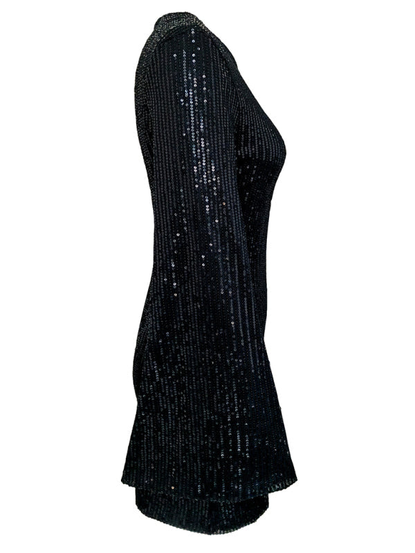 Levoire | Robe brillante décontractée à manches en paillettes pour mère