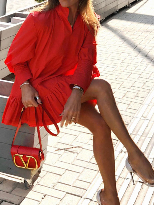 Levoire | Femmes robe ample, tendance et simple d'une seule couleur