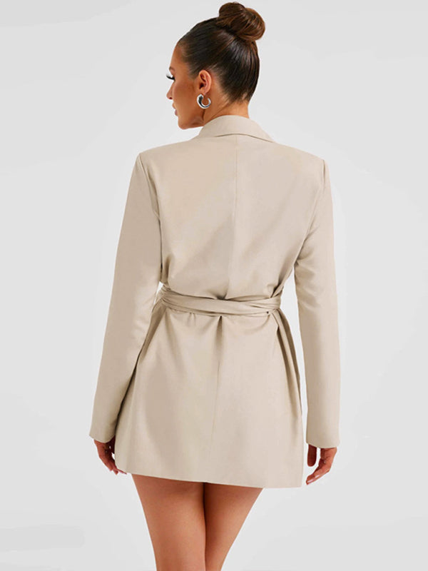 Levoire | Robe midi élégante à col revers avec ceinture