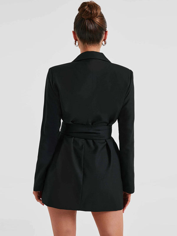 Levoire | Robe midi élégante à col revers avec ceinture