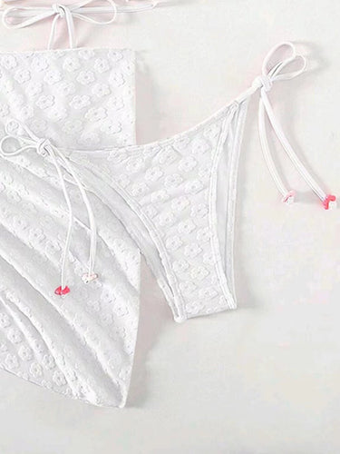 Levoire | Bikinis trois pièces féminins et plus sucrés avec un motif floral en dentelle