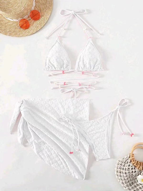 Levoire | Bikinis trois pièces féminins et plus sucrés avec un motif floral en dentelle