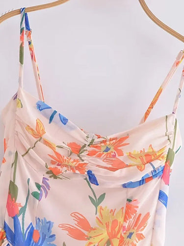 Levoire | Pour femmes Style français Maillot de bain Romantique Imprimé Bretelles Épaules Taille Richelieu Robe courte