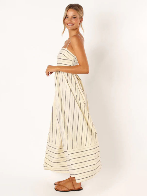 Levoire | Robe de loisirs sans bretelles à rayures pour femmes