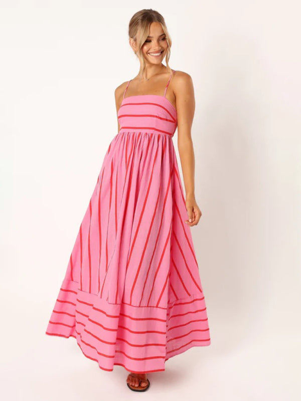 Levoire | Robe de loisirs sans bretelles à rayures pour femmes