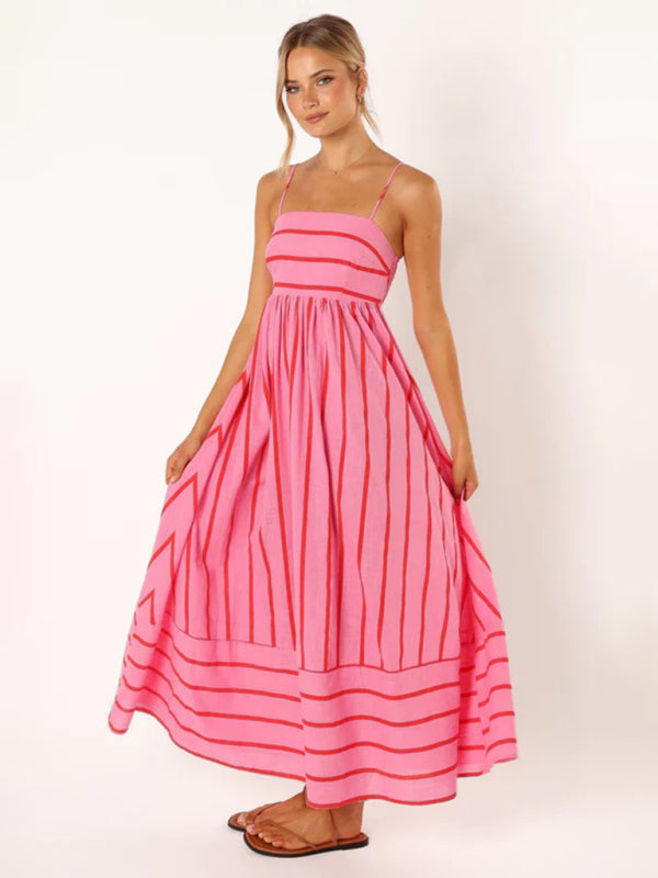 Levoire | Robe de loisirs sans bretelles à rayures pour femmes Vesimelonapuna