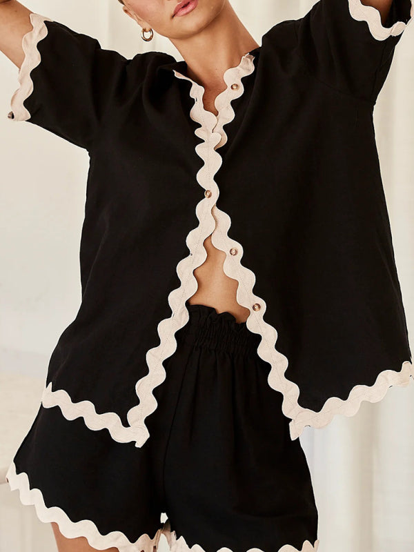 Levoire | Nouvel ensemble féminin simple et élégant de pull court vêtements de loisirs (sans sous-vêtement) Must