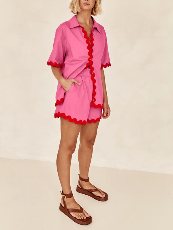 Levoire | Nouvel ensemble féminin simple et élégant de pull court vêtements de loisirs (sans sous-vêtement)