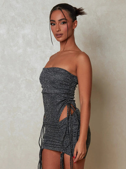 Levoire | Jupe sexy mettant en valeur les hanches avec lien, à enfiler, jupe étroite, Ensemble deux pièces