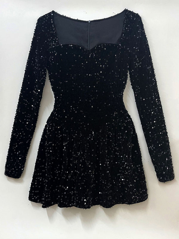 Levoire | Femmes nouvelle mode sexy à paillettes robe à manches longues