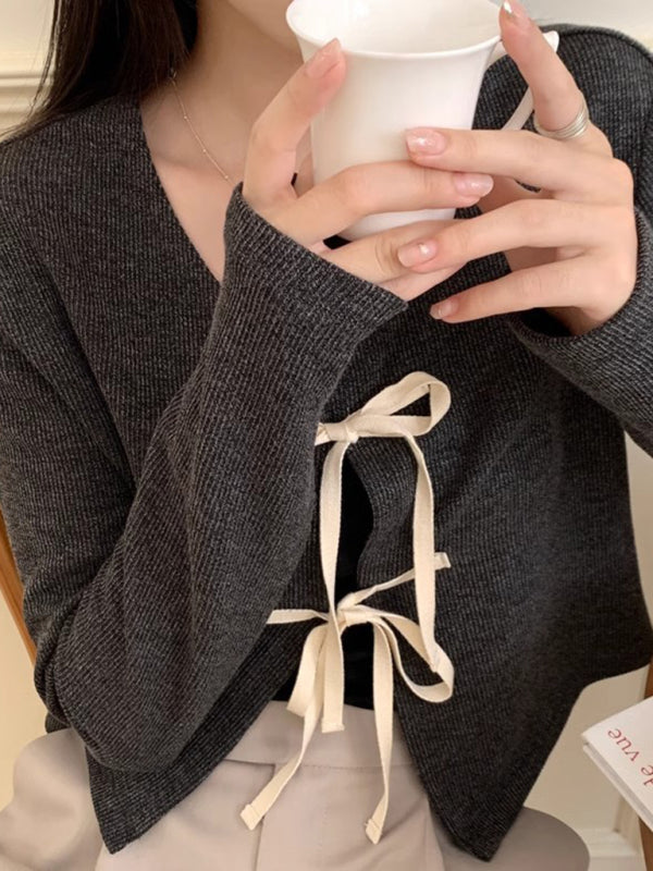 Levoire | Pour les femmes nouvelle mode cravate tricotée haut de pull