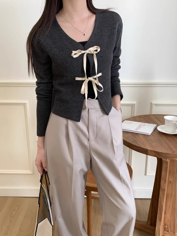 Levoire | Pour les femmes nouvelle mode cravate tricotée haut de pull