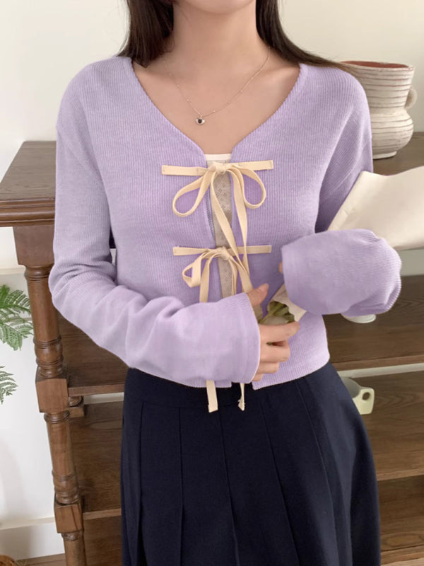 Levoire | Pour les femmes nouvelle mode cravate tricotée haut de pull Rosa VAPAAT TAILLE