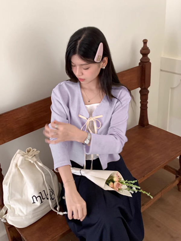 Levoire | Pour les femmes nouvelle mode cravate tricotée haut de pull