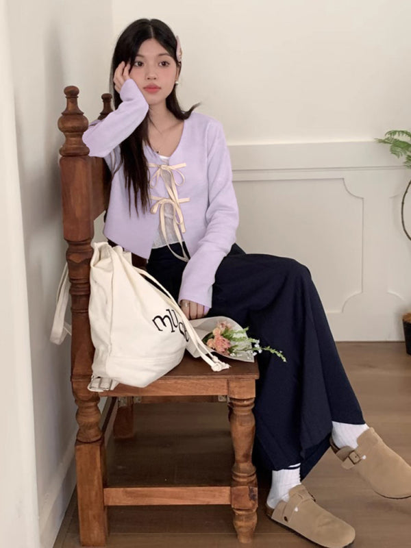 Levoire | Pour les femmes nouvelle mode cravate tricotée haut de pull
