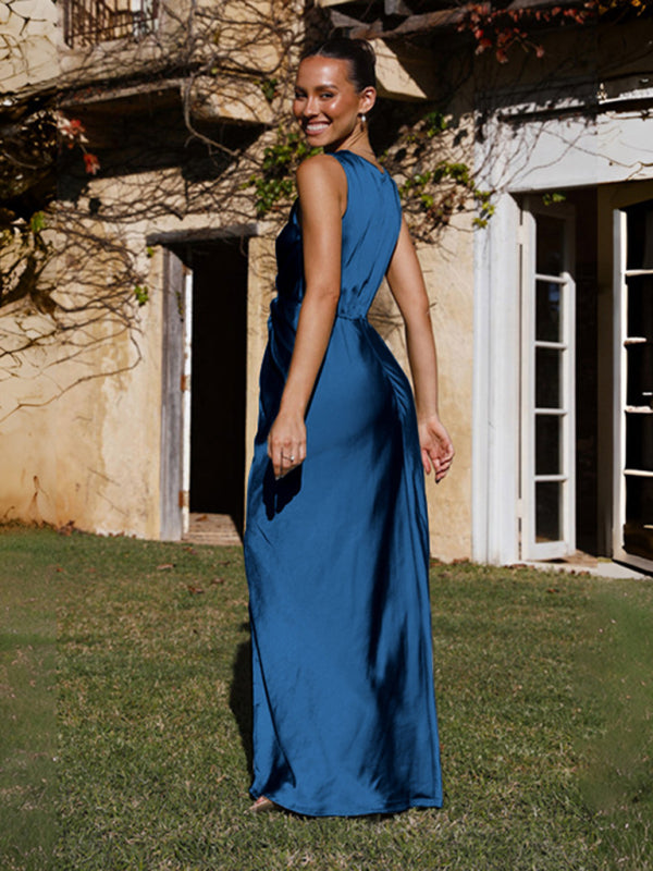 Levoire | Robe de voile à encolure en V nouée pour femmes