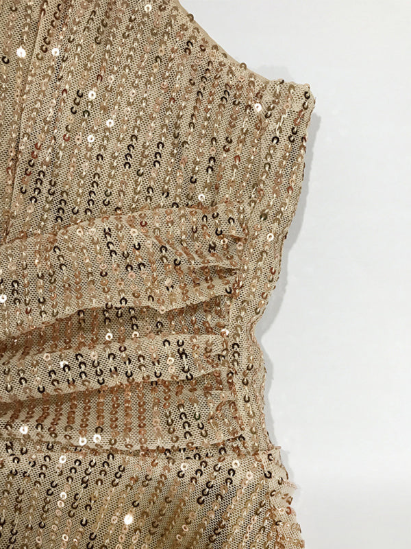 Levoire | Sexy Paillettes brillante plissée corset robe