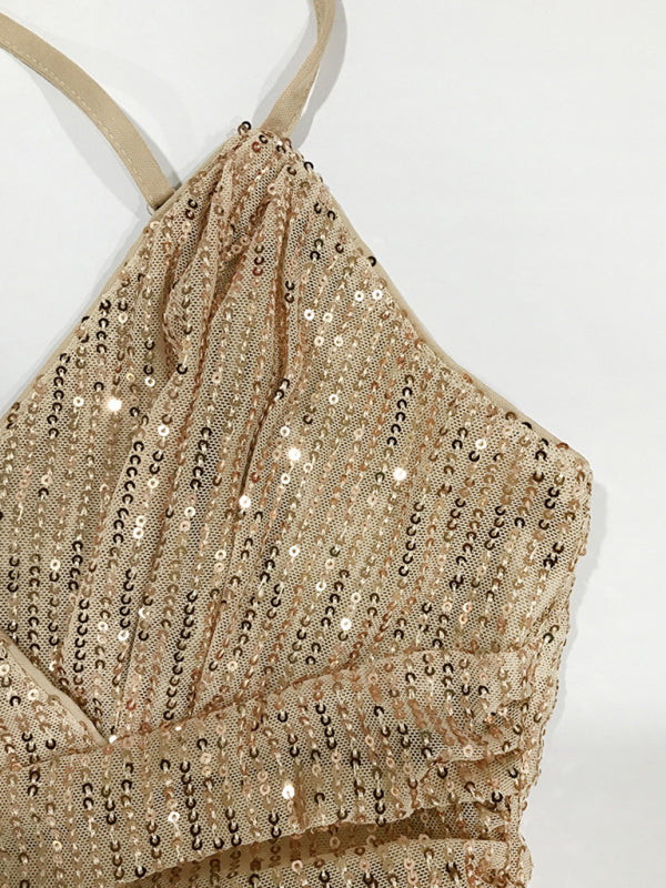 Levoire | Sexy Paillettes brillante plissée corset robe