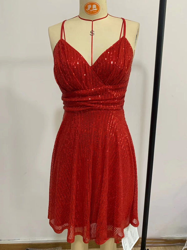 Levoire | Sexy Paillettes brillante plissée corset robe