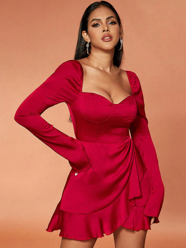 Levoire | Femme Sexy Fermeture Éclair Sans Manches Robe Cintrée Rot