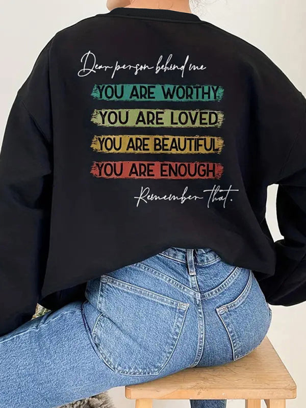 Levoire | Inspiration citation impression décontracté sweat-shirt collège Must