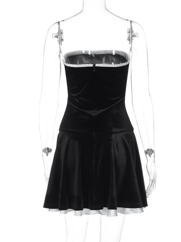 Levoire | Nouvelle robe pour femmes à patchwork avec volants, ouverture, revers plissé, robe de princesse