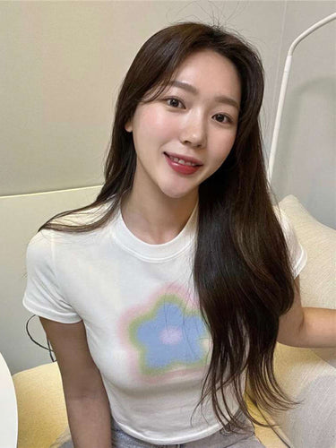 Levoire | T-shirt courte à motif lettres Y2K pour femmes