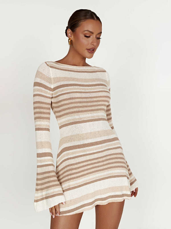 Levoire | Jupe sans manches pour femmes avec un design slim-knit rayé