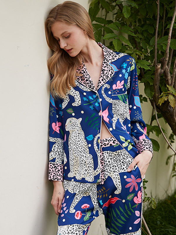 Levoire | Pour femmes ensemble 2 pièces chemise à manches longues imprimée et pantalon