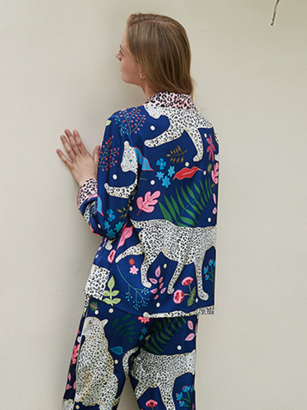 Levoire | Pour femmes ensemble 2 pièces chemise à manches longues imprimée et pantalon