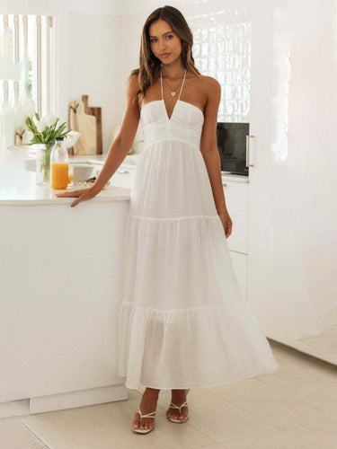 Levoire | Femmes Bohème Épaulette Robe Décolleté V Robe longue