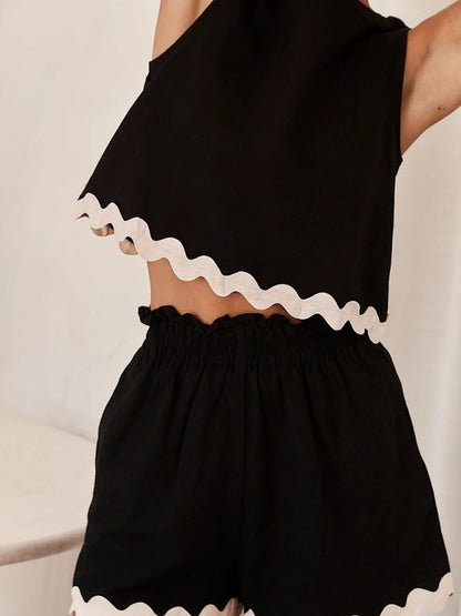 Levoire | Pour femmes combinaison décontractée unie sans manches shorts