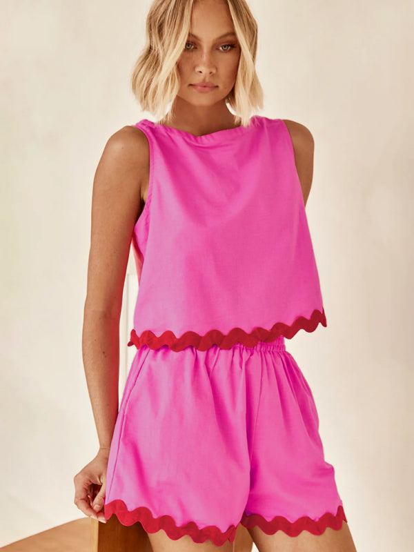 Levoire | Pour femmes combinaison décontractée unie sans manches shorts