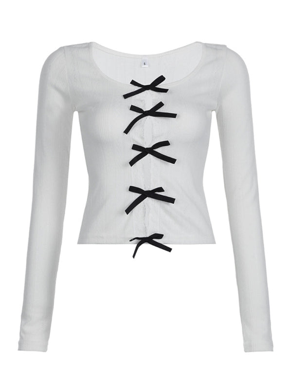 Levoire | Femme Loisirs Nœud Bas Taper Longueur Manches Longues Chemise