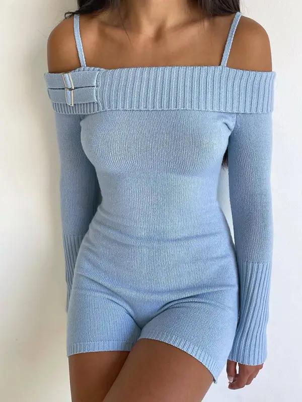 Levoire | Pour femmes combinaison étroite sans bretelles, sexy taille haute tricotée