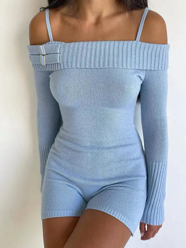 Levoire | Pour femmes combinaison étroite sans bretelles, sexy taille haute tricotée
