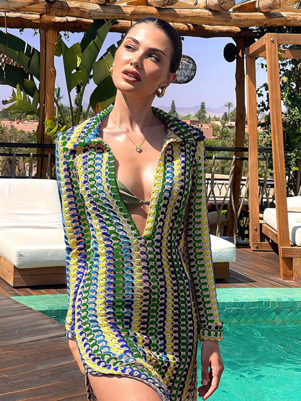Levoire | Femme Hohl profond décolleté en V fente robe longue femme Jaune