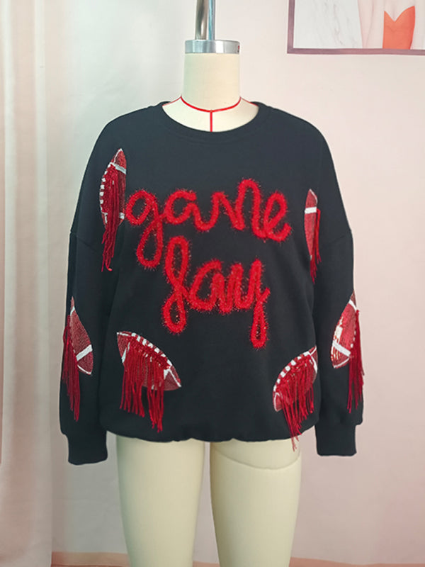 Levoire | Femme Rugby Quaster Paillettes Col Ronde Pull