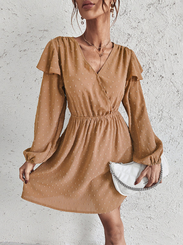 Levoire | Robe à volants à manches bouffantes Kryssekrage pour femmes
