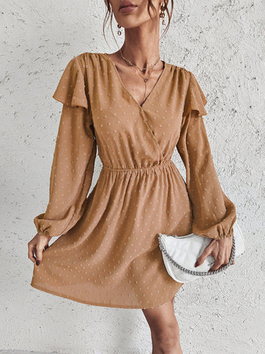 Levoire | Robe à volants à manches bouffantes Kryssekrage pour femmes