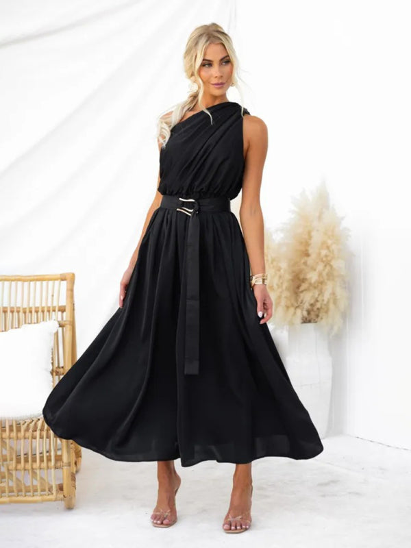 Levoire | Robe sans bretelles à taille cintrée pour femme Musta