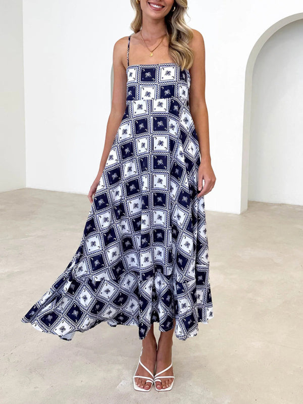 Levoire | Vêtements pour femmes nouveau style petite robe à bretelles imprimée fraîche Musta