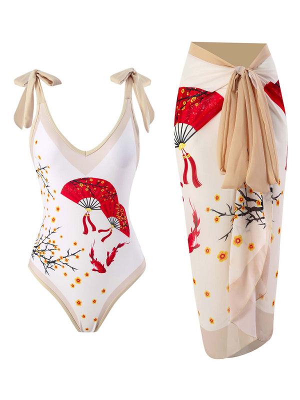 Levoire | Femmes Plage Wrap jupe Long sexy Deux-pièces Maillot de bain Muster3