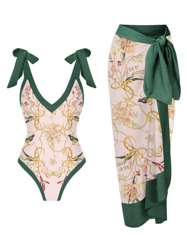 Levoire | Femmes Plage Wrap jupe Long sexy Deux-pièces Maillot de bain Muster5