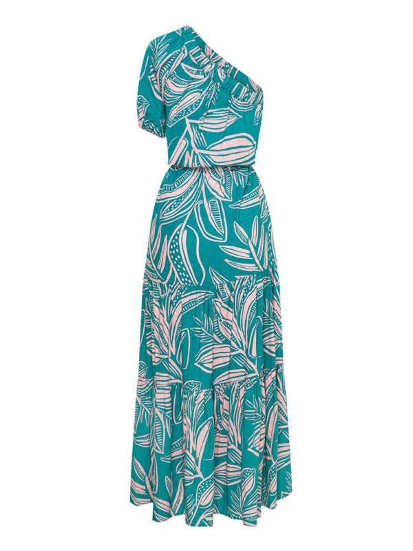 Levoire | Pour femmes Robe de vacances style épaule dénudée fleur Haute qualité