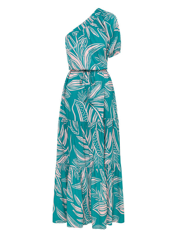 Levoire | Pour femmes Robe de vacances style épaule dénudée fleur Haute qualité