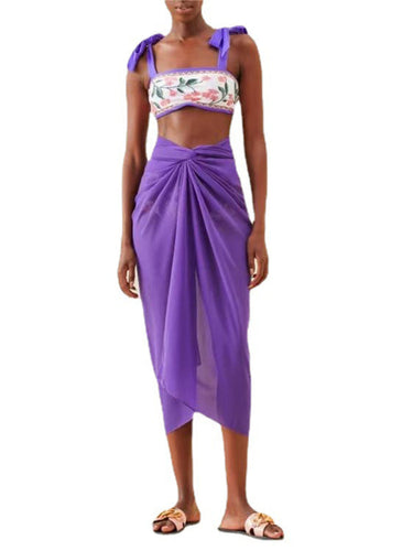 Levoire | Pour femmes nouveau cadre de couleur soulignant la taille maillot de bain trois pièces vêtement de plage imprimé