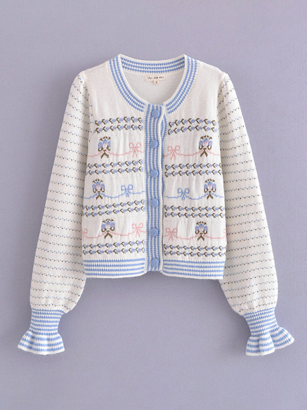 Levoire | Femme Bue Col Rond Boutonné Pull Blanc